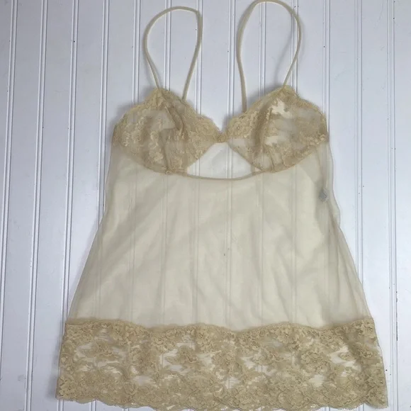Vintage Vanity Fair lace and nylon nightie with sleeveless matching robe… - Picture 6 of 14